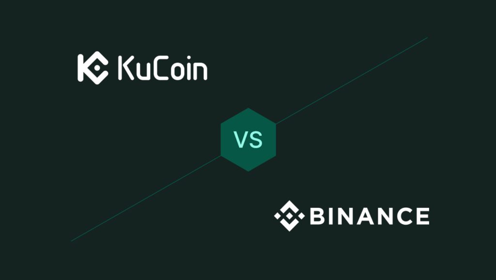 logo KuCoin e logo Binance a confronto