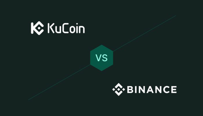 logo KuCoin e logo Binance a confronto