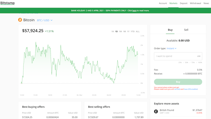 Versione standard di Bitstamp